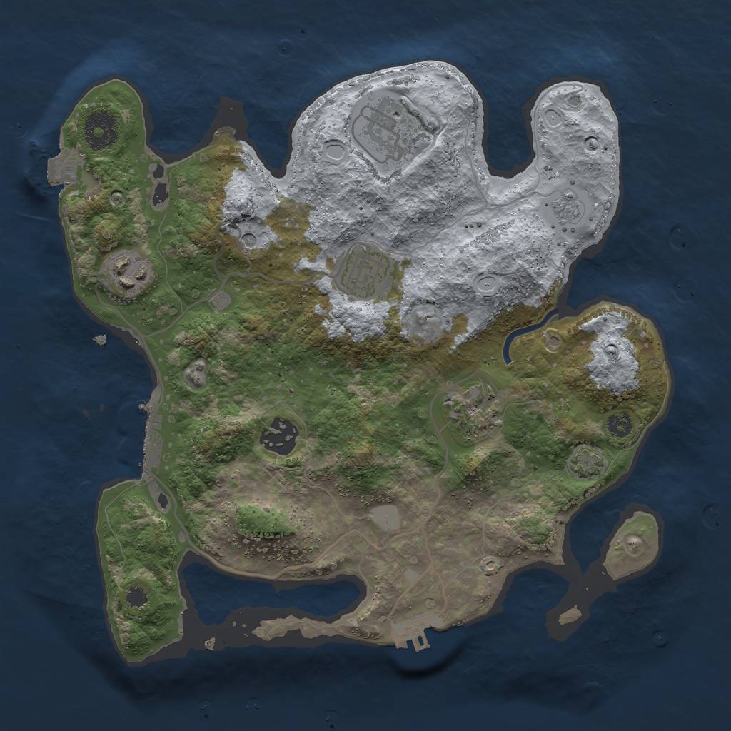 Rust Map: Procedural Map, Size: 3000, Seed: 840056686, 13 Monuments