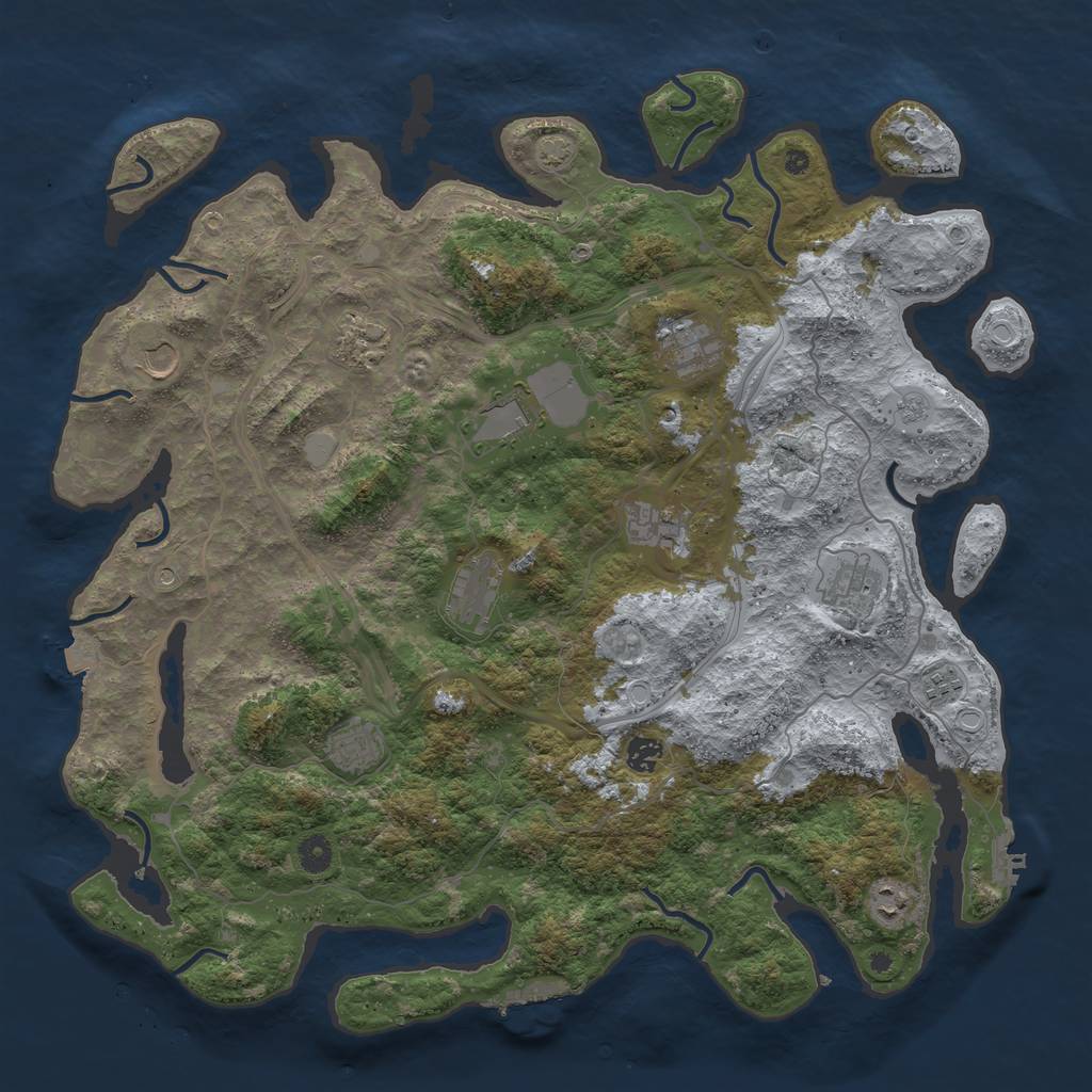 Rust Map: Procedural Map, Size: 4500, Seed: 1742077147, 19 Monuments