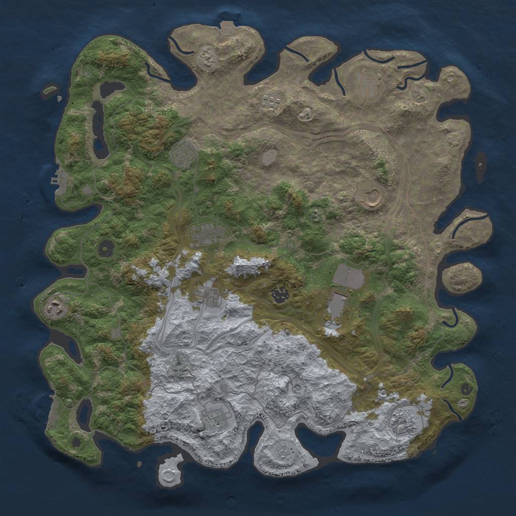 Rust Map: Procedural Map, Size: 4500, Seed: 241776875, 19 Monuments