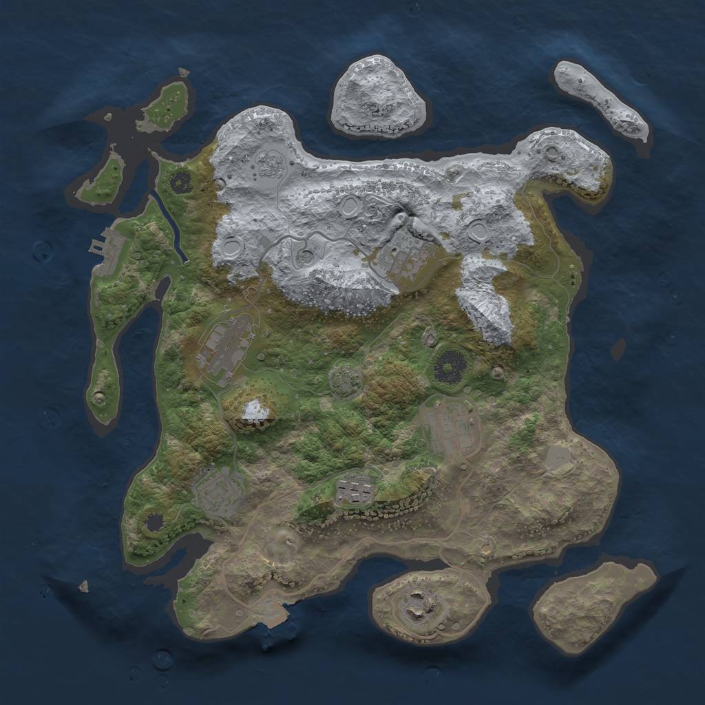 Rust Map: Procedural Map, Size: 3200, Seed: 13803, 13 Monuments