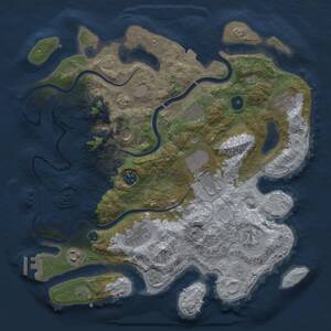 Thumbnail Rust Map: Procedural Map, Size: 3750, Seed: 49521480, 15 Monuments