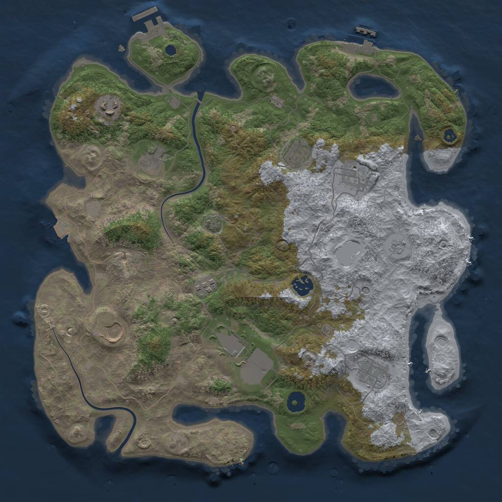 Rust Map: Procedural Map, Size: 3800, Seed: 285904843, 15 Monuments