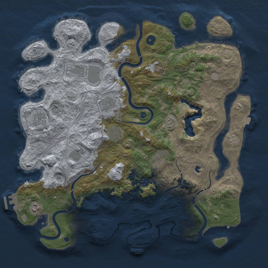 Rust Map: Procedural Map, Size: 4250, Seed: 1383898920, 16 Monuments