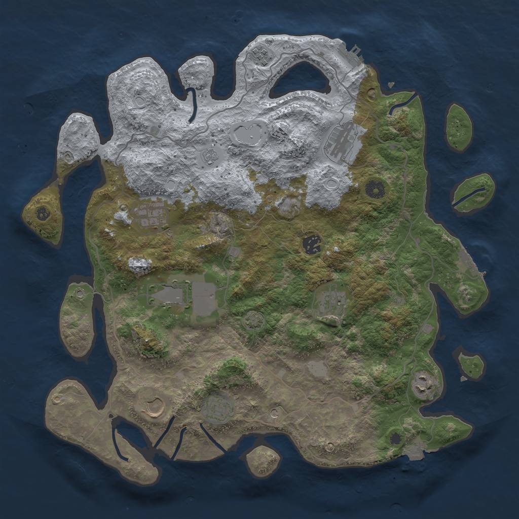 Rust Map: Procedural Map, Size: 4000, Seed: 1268008901, 17 Monuments