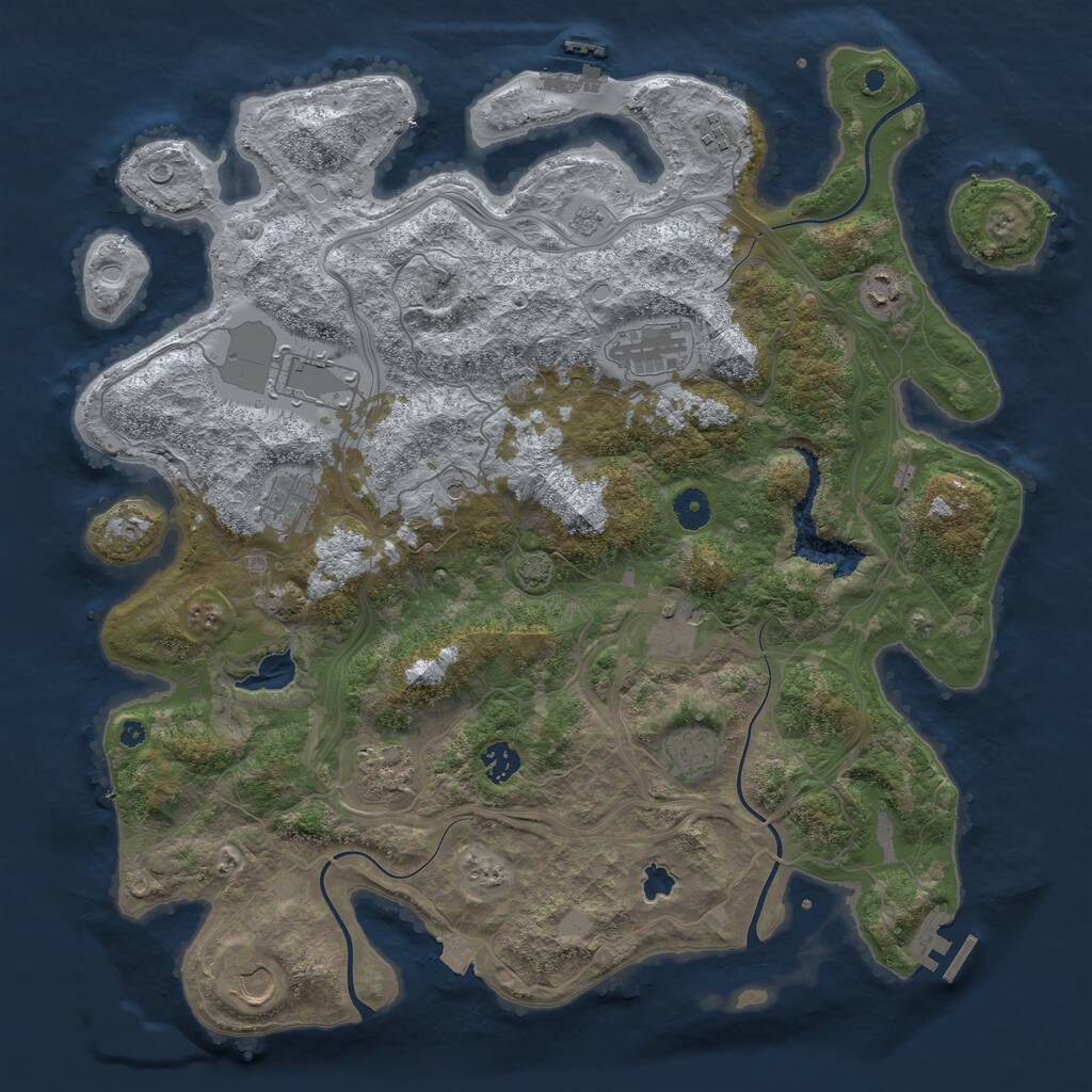 Rust Map: Procedural Map, Size: 4250, Seed: 772305438, 16 Monuments
