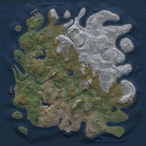 Thumbnail Rust Map: Procedural Map, Size: 4000, Seed: 1759002268, 16 Monuments