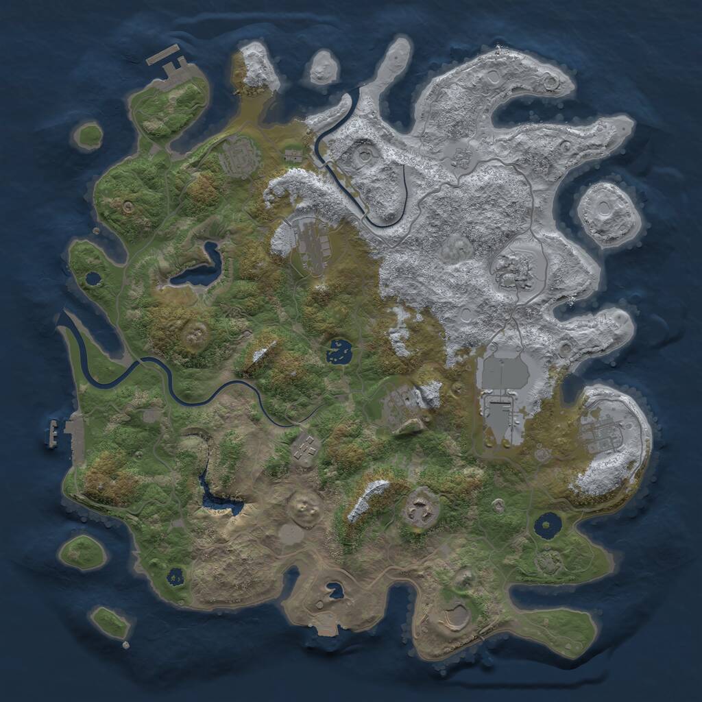 Rust Map: Procedural Map, Size: 4000, Seed: 1759002268, 16 Monuments