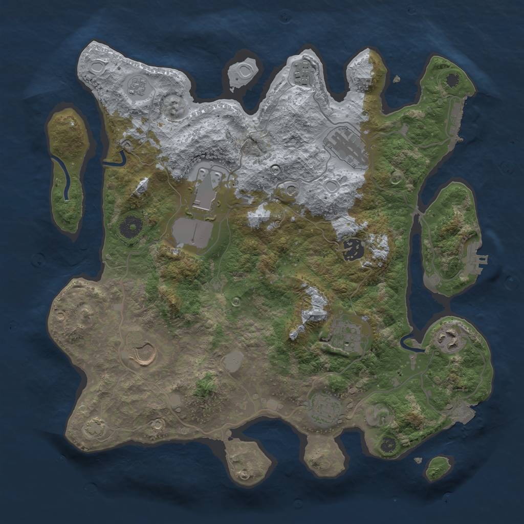 Rust Map: Procedural Map, Size: 3500, Seed: 92924, 16 Monuments