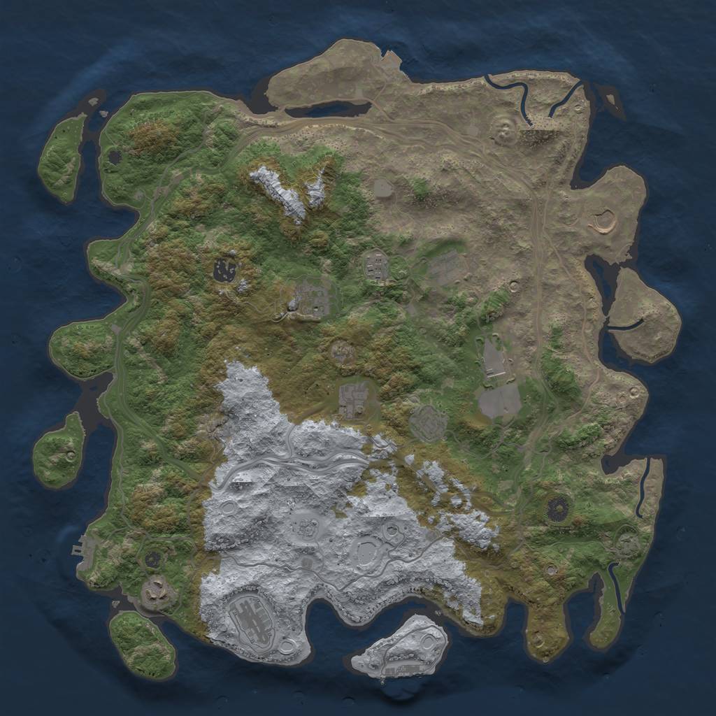 Rust Map: Procedural Map, Size: 4500, Seed: 867552041, 18 Monuments