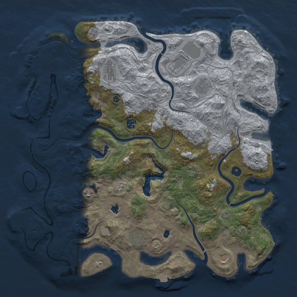 Rust Map: Procedural Map, Size: 4500, Seed: 164533216, 15 Monuments