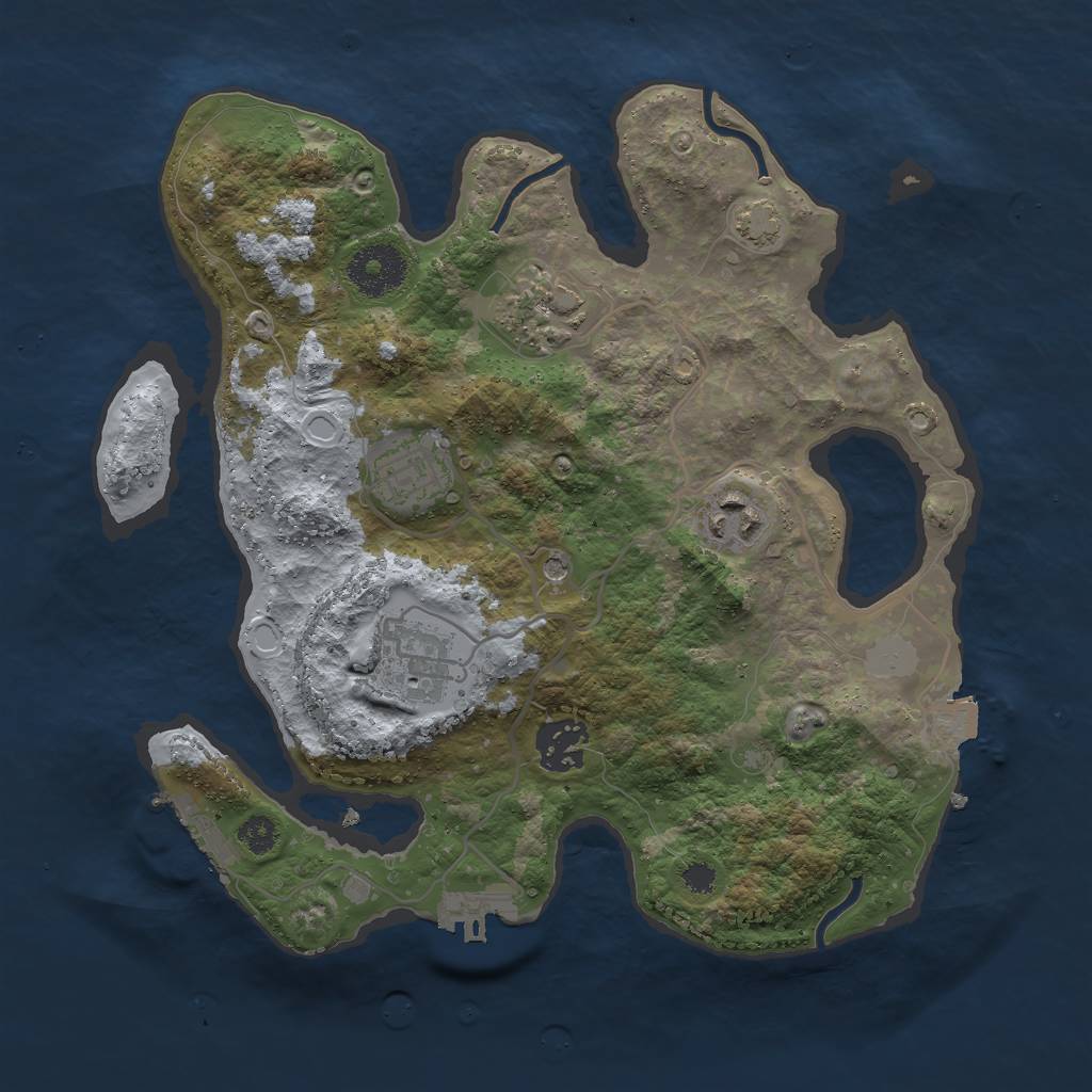 Rust Map: Procedural Map, Size: 3000, Seed: 13177147, 12 Monuments