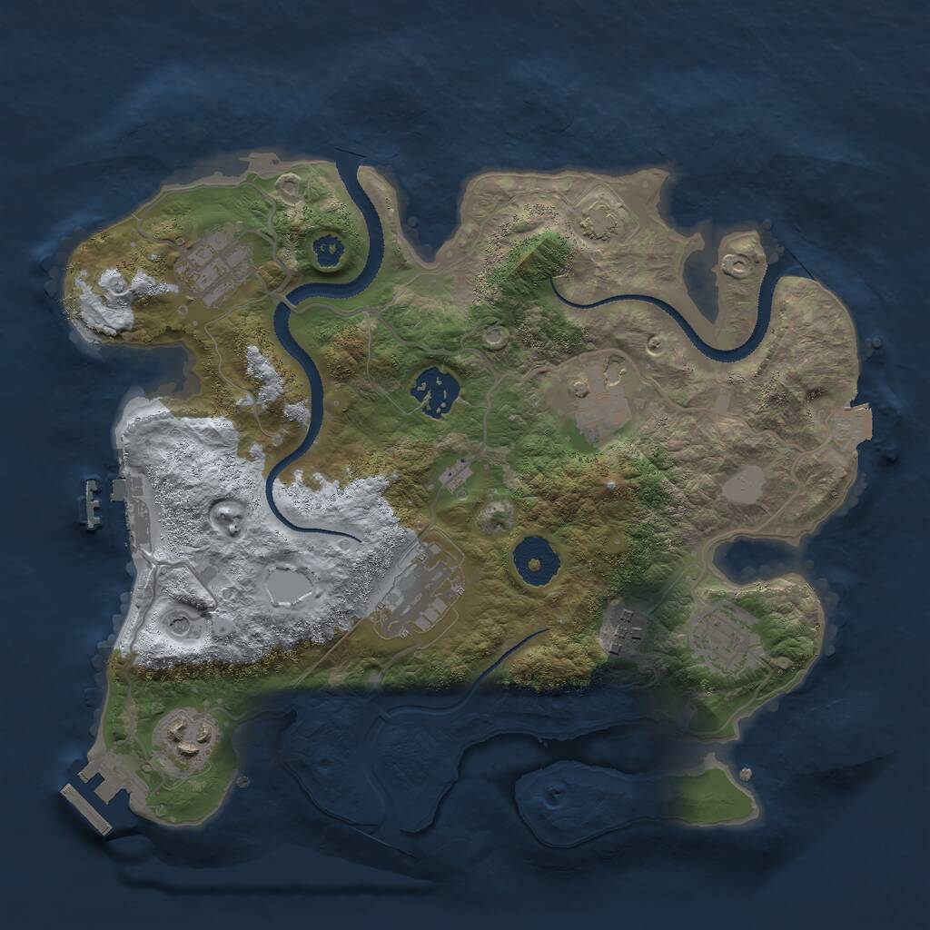 Rust Map: Procedural Map, Size: 3000, Seed: 51212, 12 Monuments