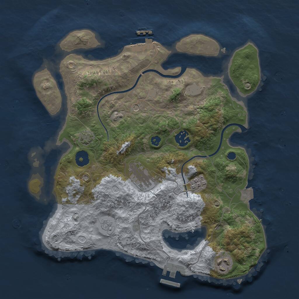 Rust Map: Procedural Map, Size: 3000, Seed: 743270782, 10 Monuments