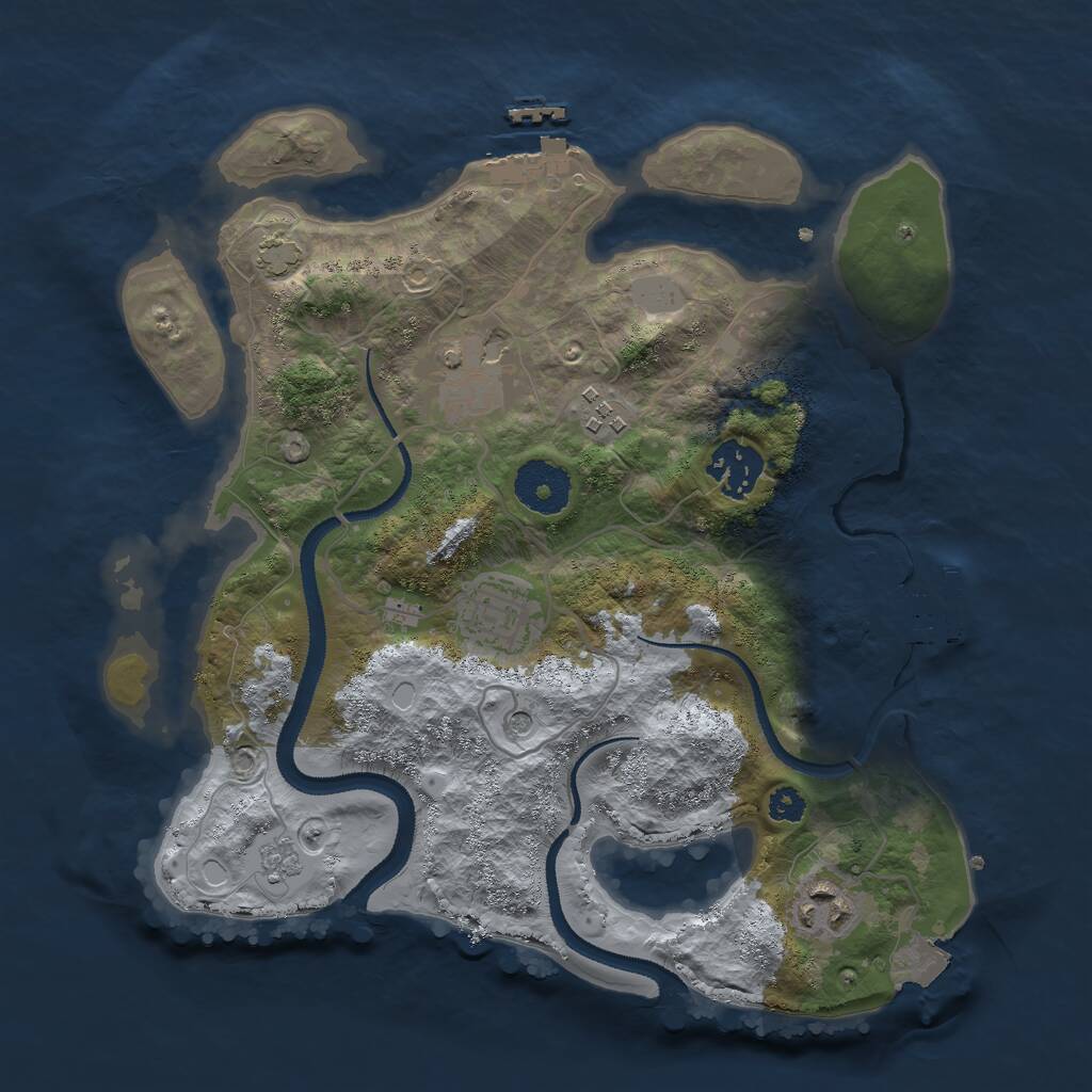 Rust Map: Procedural Map, Size: 3000, Seed: 743270782, 11 Monuments