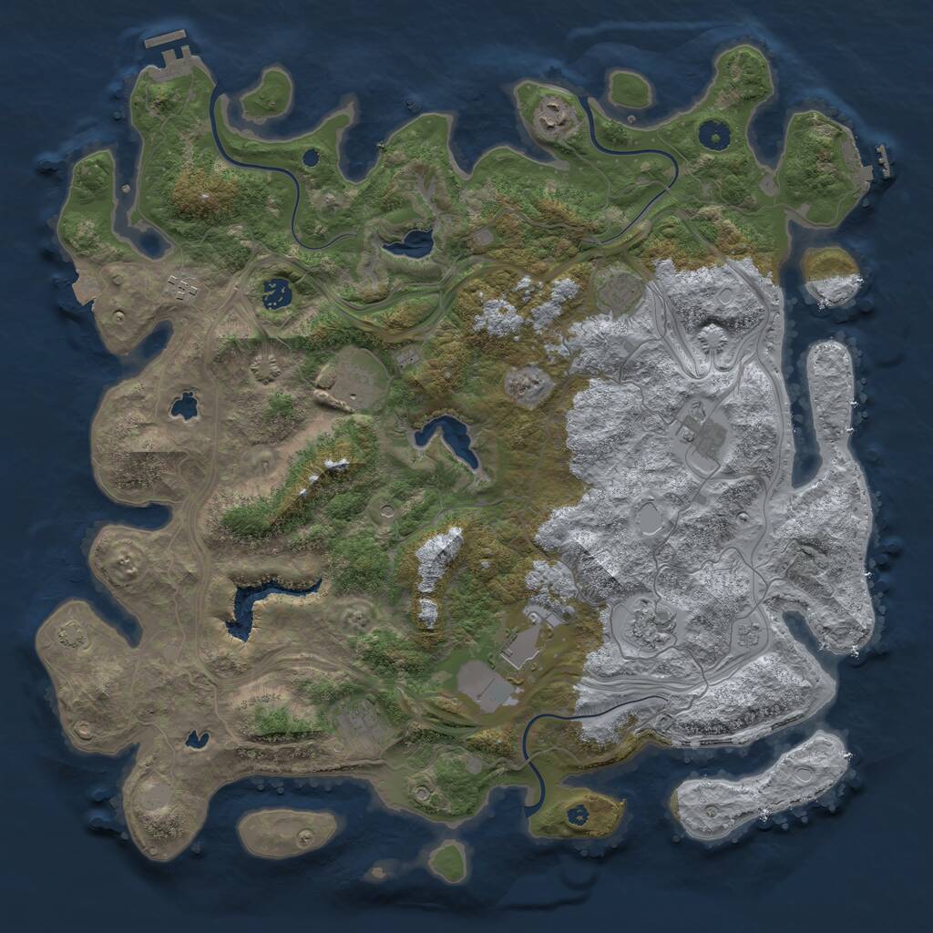 Rust Map: Procedural Map, Size: 4500, Seed: 785469855, 15 Monuments