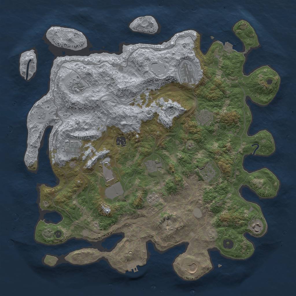 Rust Map: Procedural Map, Size: 4250, Seed: 1862594479, 18 Monuments