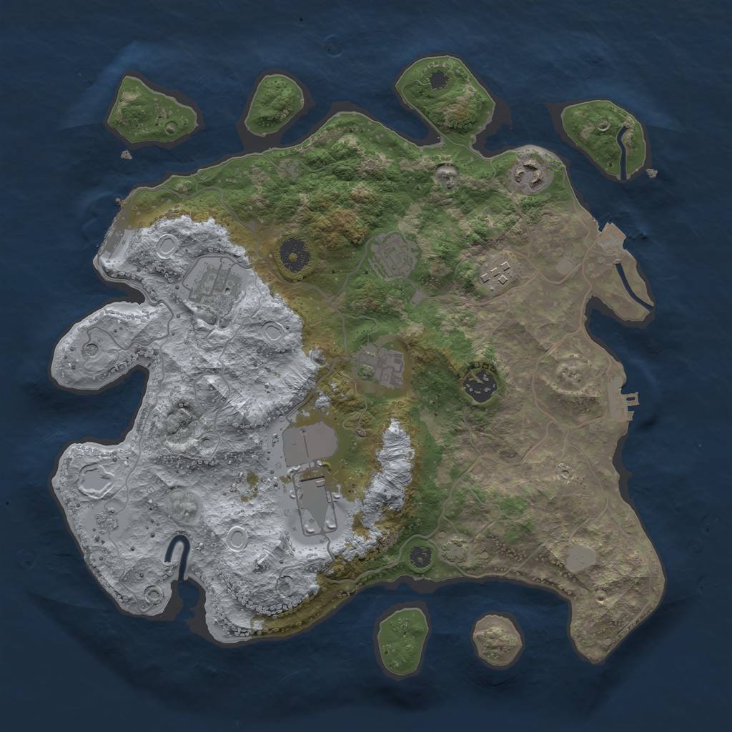 Rust Map: Procedural Map, Size: 3500, Seed: 1378615564, 15 Monuments