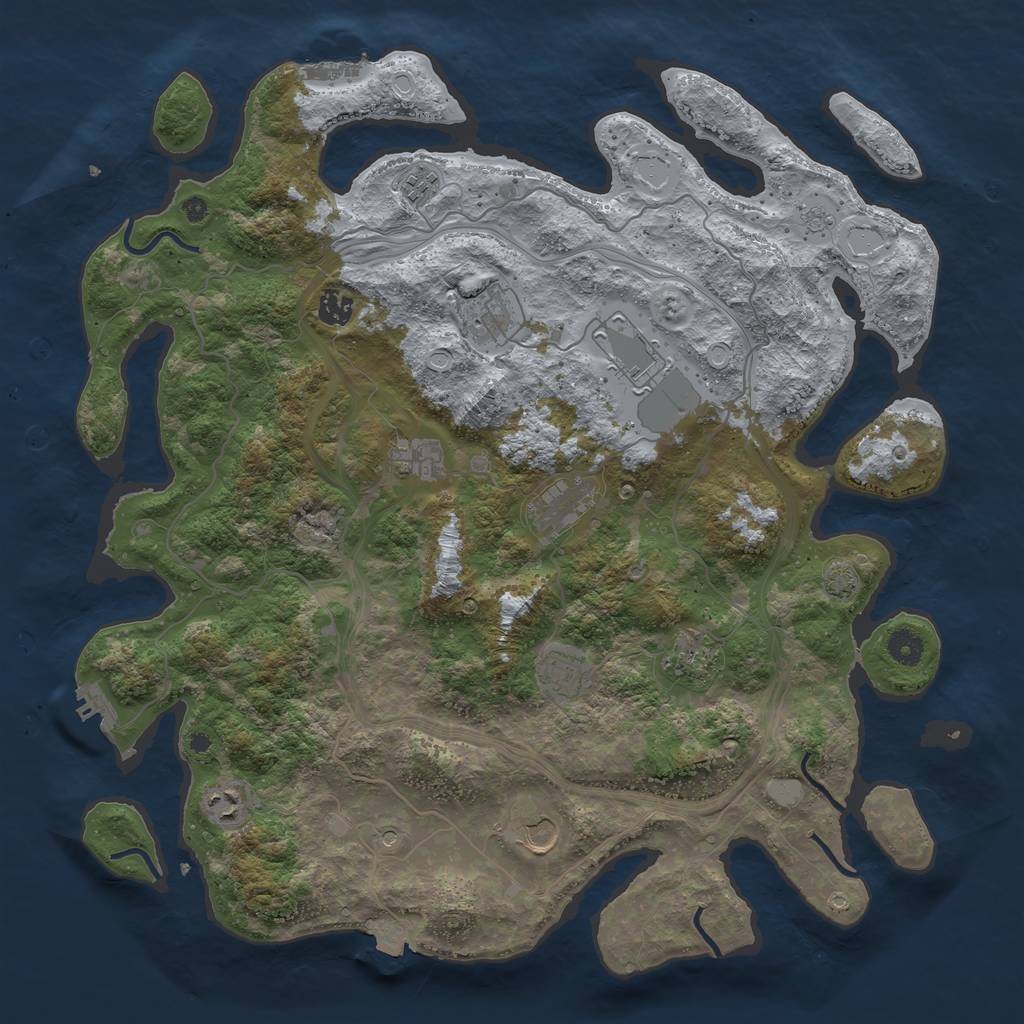 Rust Map: Procedural Map, Size: 4300, Seed: 912873, 18 Monuments