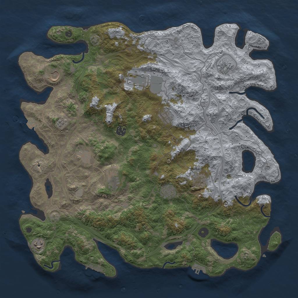 Rust Map: Procedural Map, Size: 4500, Seed: 175797679, 19 Monuments