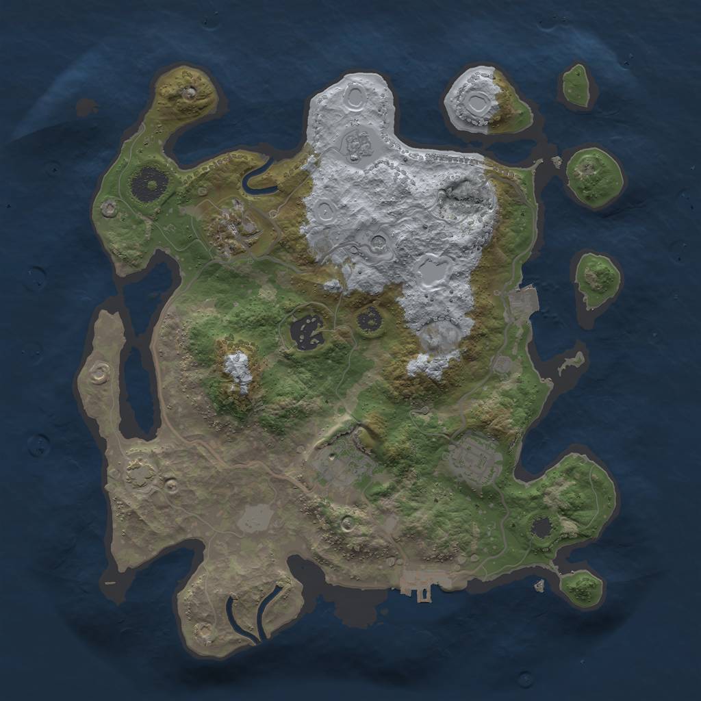 Rust Map: Procedural Map, Size: 3000, Seed: 51286, 11 Monuments