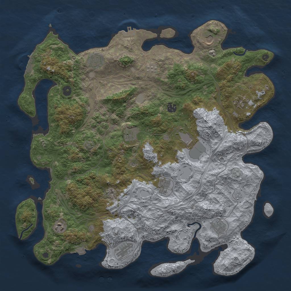 Rust Map: Procedural Map, Size: 4500, Seed: 753733876, 19 Monuments