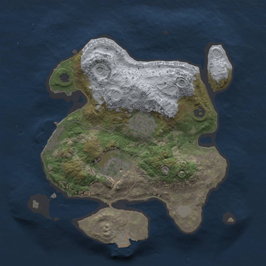 Rust Map: Procedural Map, Size: 2400, Seed: 1053380410, 7 Monuments