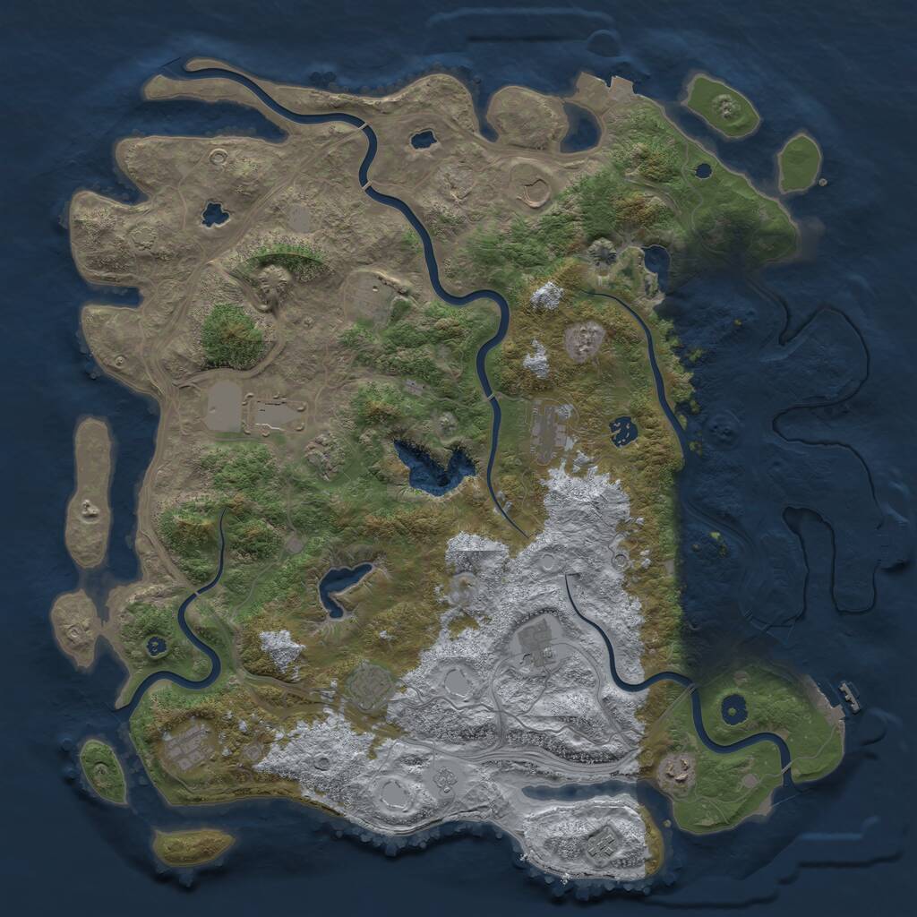 Rust Map: Procedural Map, Size: 4800, Seed: 22080086, 17 Monuments