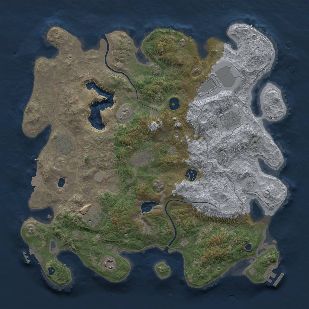 Rust Map: Procedural Map, Size: 4000, Seed: 783781684, 16 Monuments