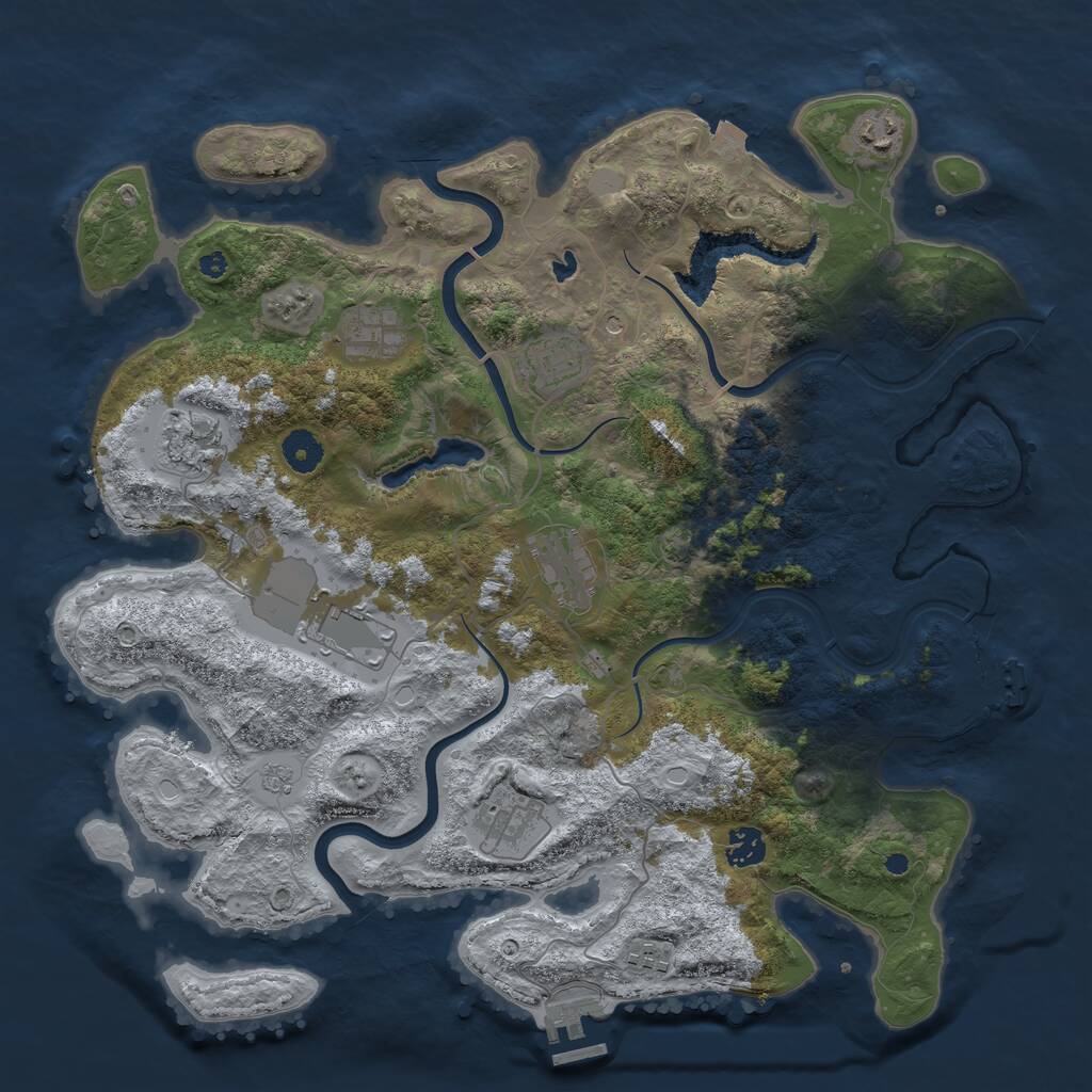 Rust Map: Procedural Map, Size: 4000, Seed: 27587152, 15 Monuments