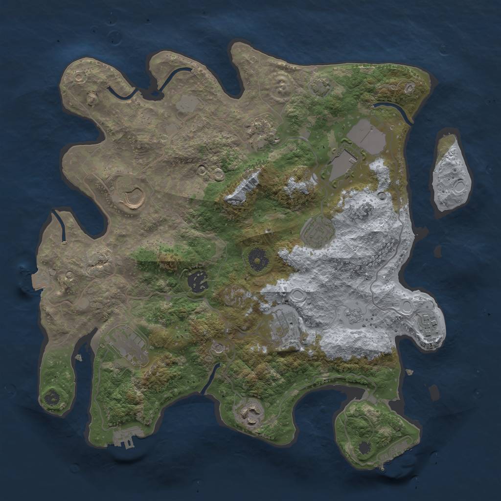 Rust Map: Procedural Map, Size: 3500, Seed: 1695657100, 17 Monuments