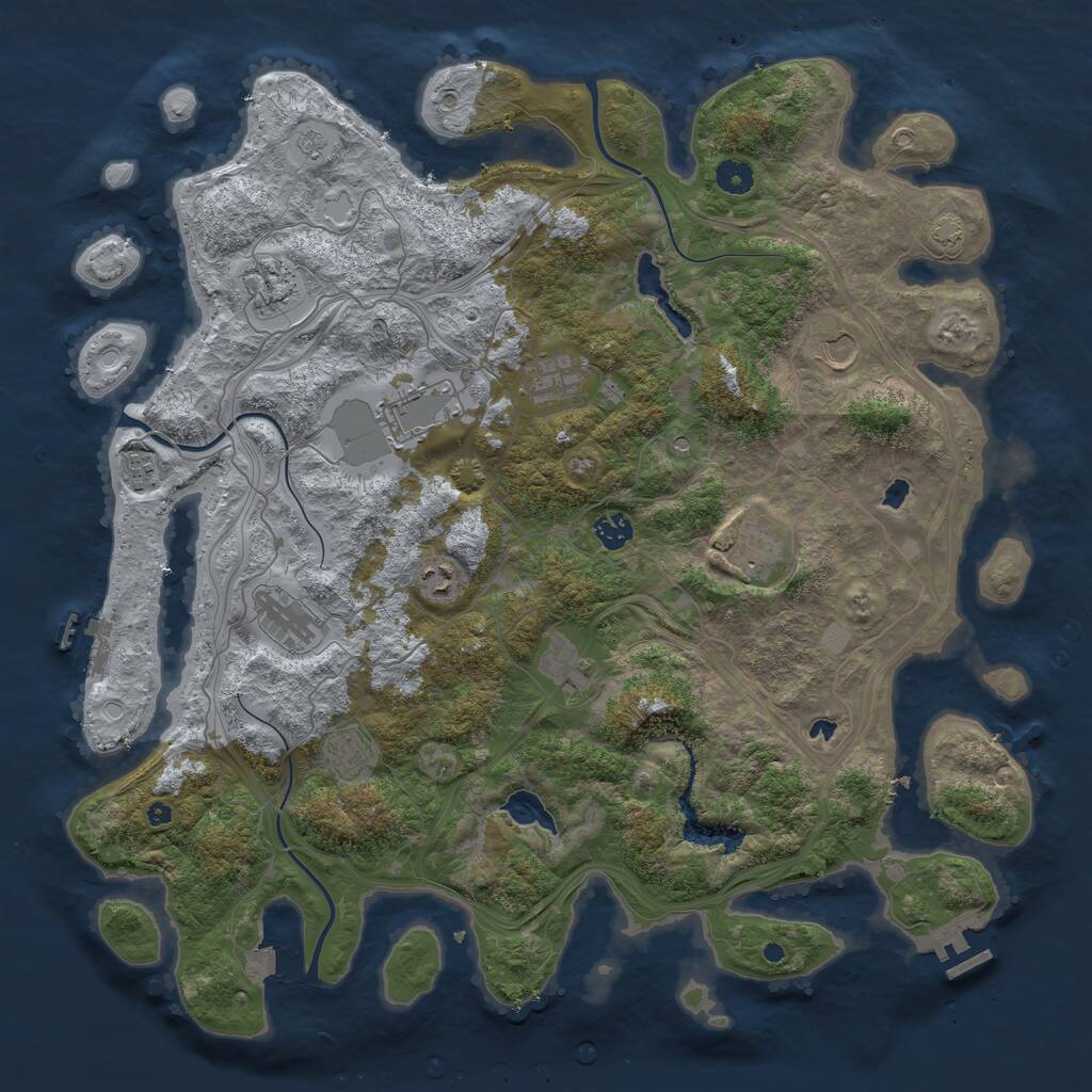 Rust Map: Procedural Map, Size: 4500, Seed: 2023227652, 17 Monuments