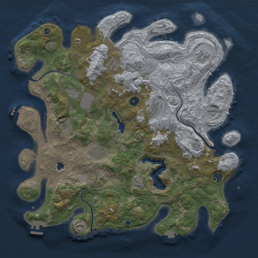 Rust Map: Procedural Map, Size: 4250, Seed: 1579750190, 14 Monuments