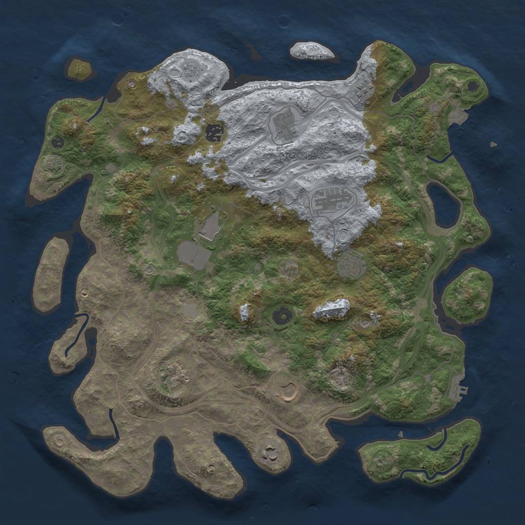 Rust Map: Procedural Map, Size: 4250, Seed: 117671814, 16 Monuments