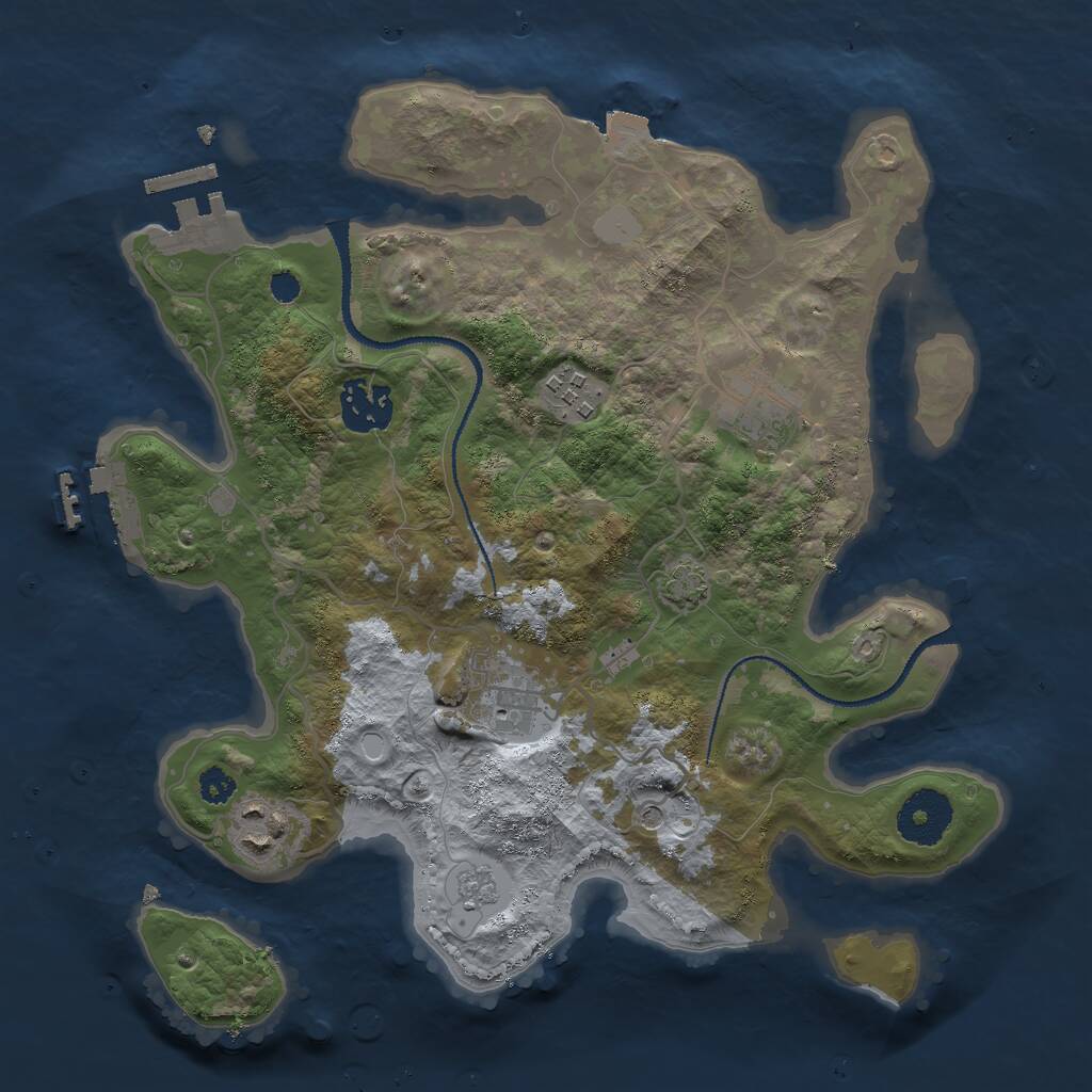 Rust Map: Procedural Map, Size: 3000, Seed: 1872306893, 11 Monuments