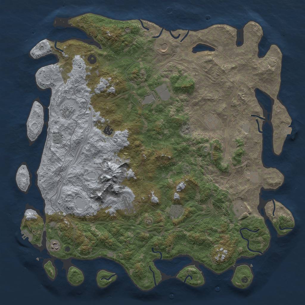 Rust Map: Procedural Map, Size: 5000, Seed: 1852388893, 18 Monuments