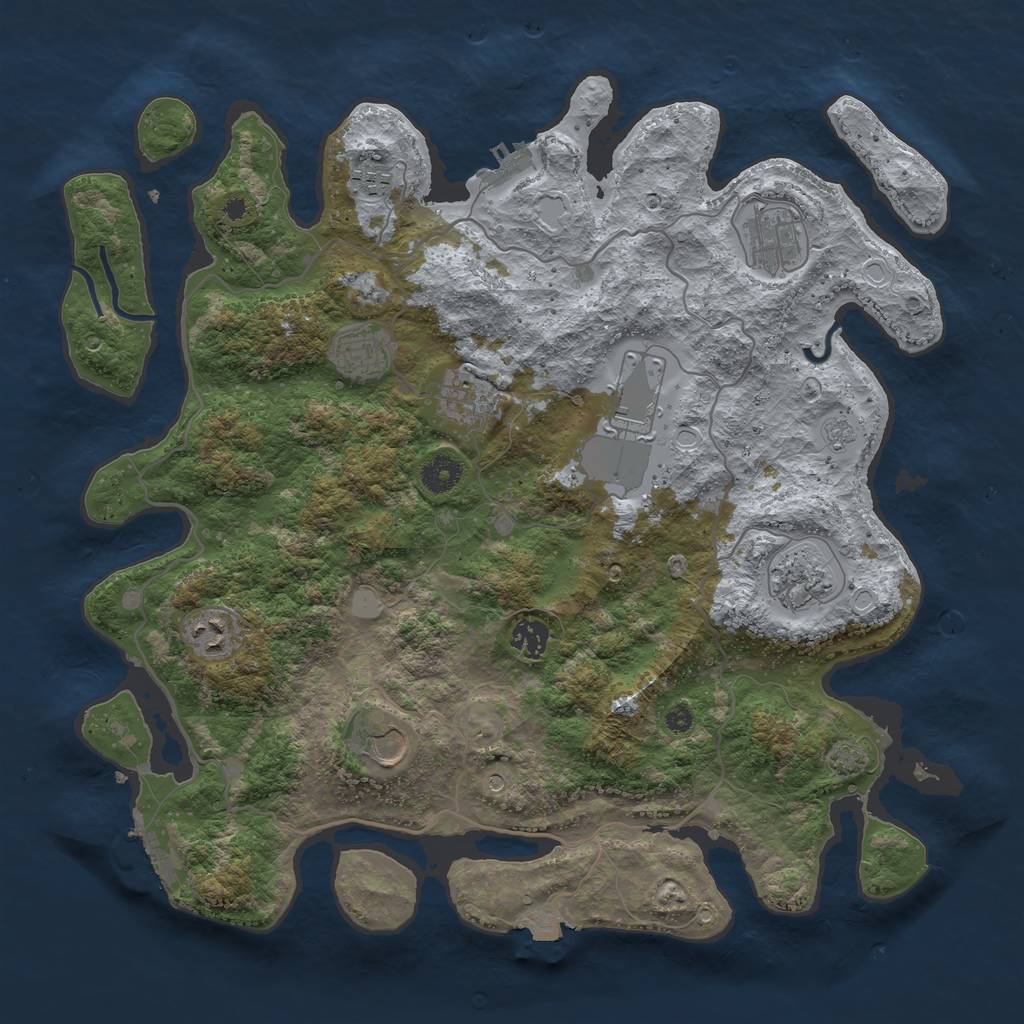 Rust Map: Procedural Map, Size: 4000, Seed: 1661806625, 17 Monuments