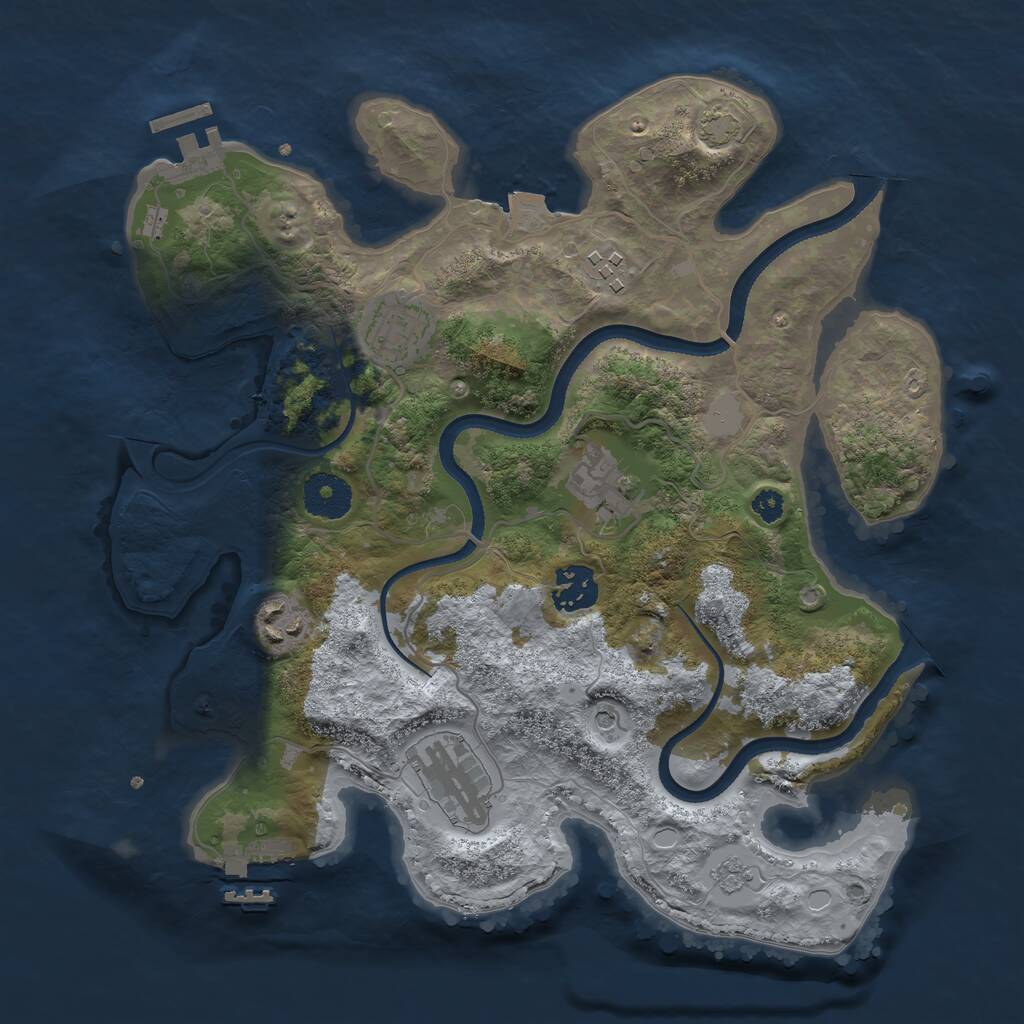 Rust Map: Procedural Map, Size: 3250, Seed: 767103979, 12 Monuments