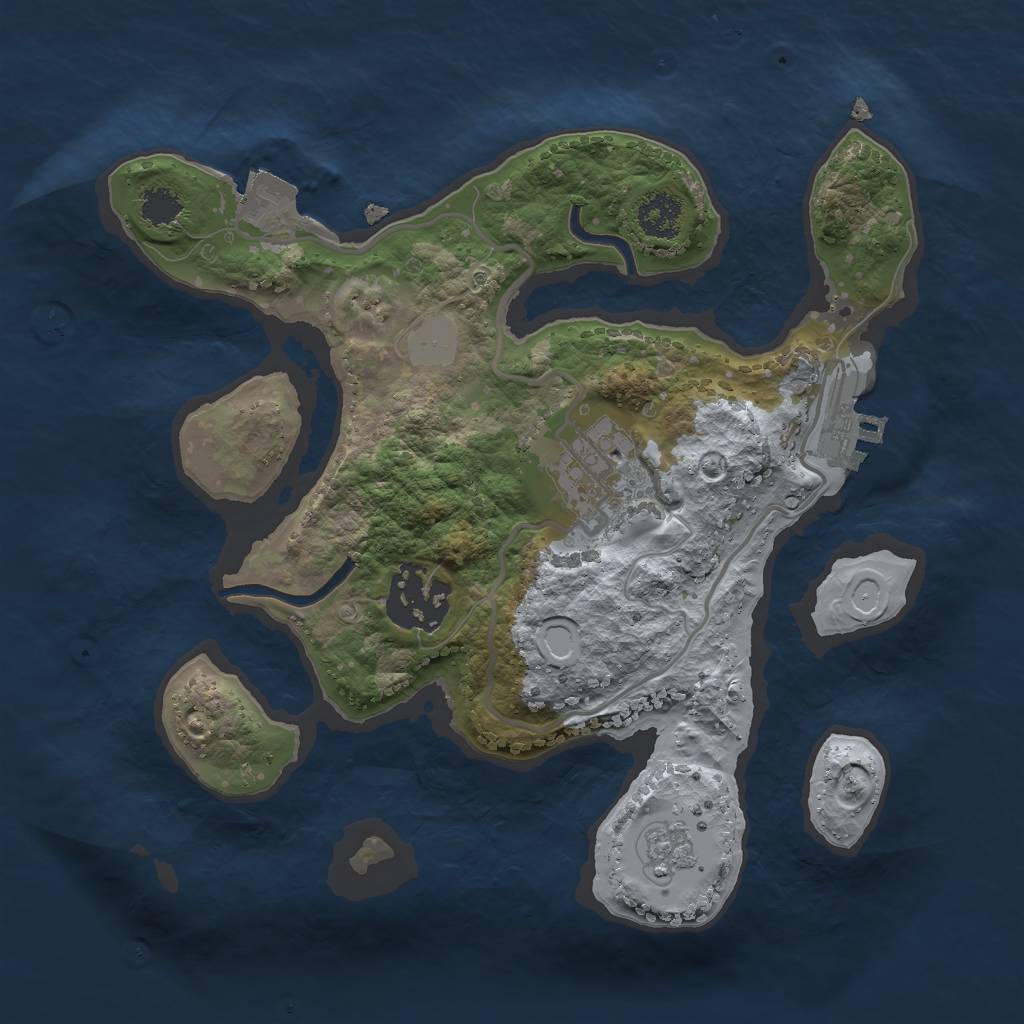 Rust Map: Procedural Map, Size: 2300, Seed: 273948249, 7 Monuments