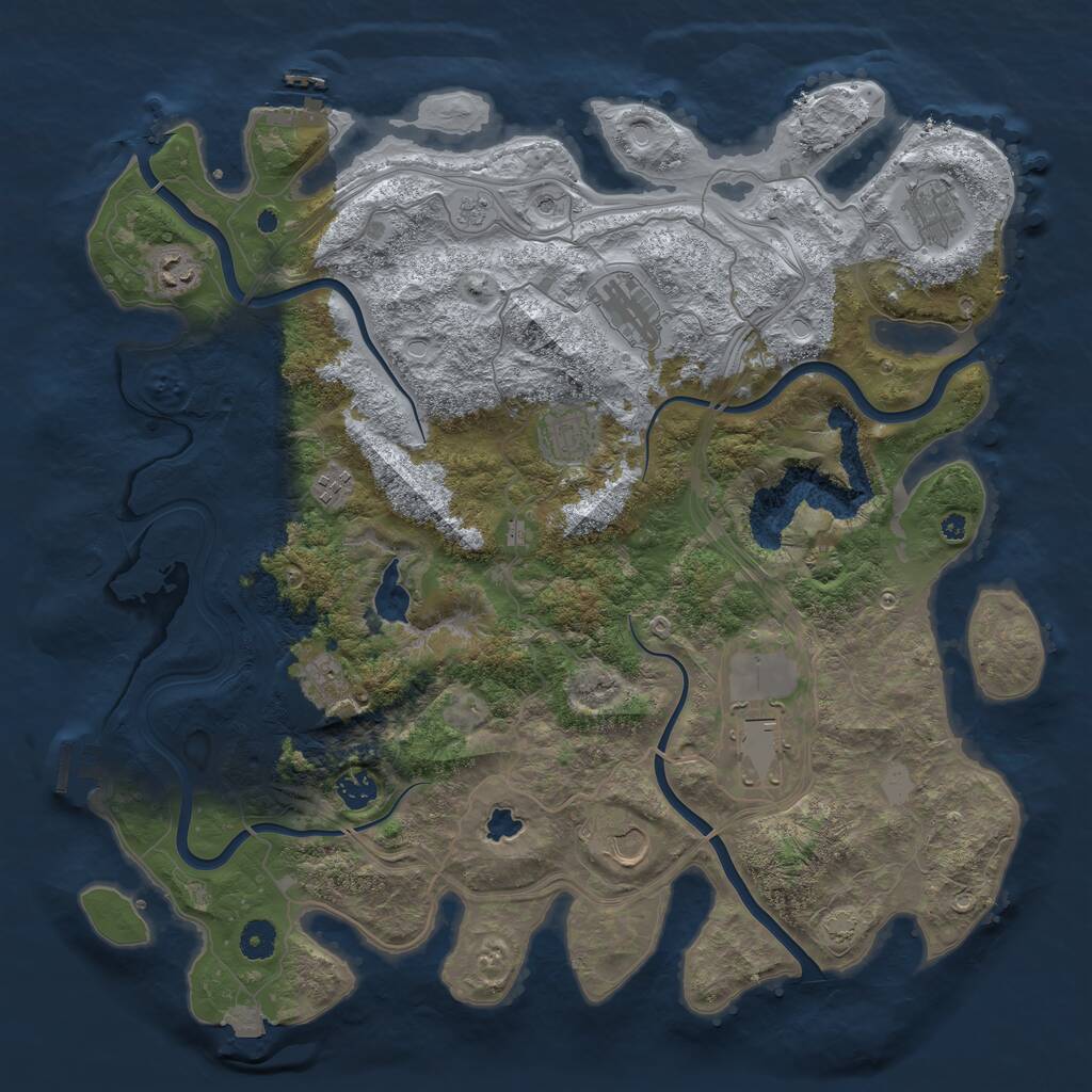 Rust Map: Procedural Map, Size: 4250, Seed: 562979240, 15 Monuments