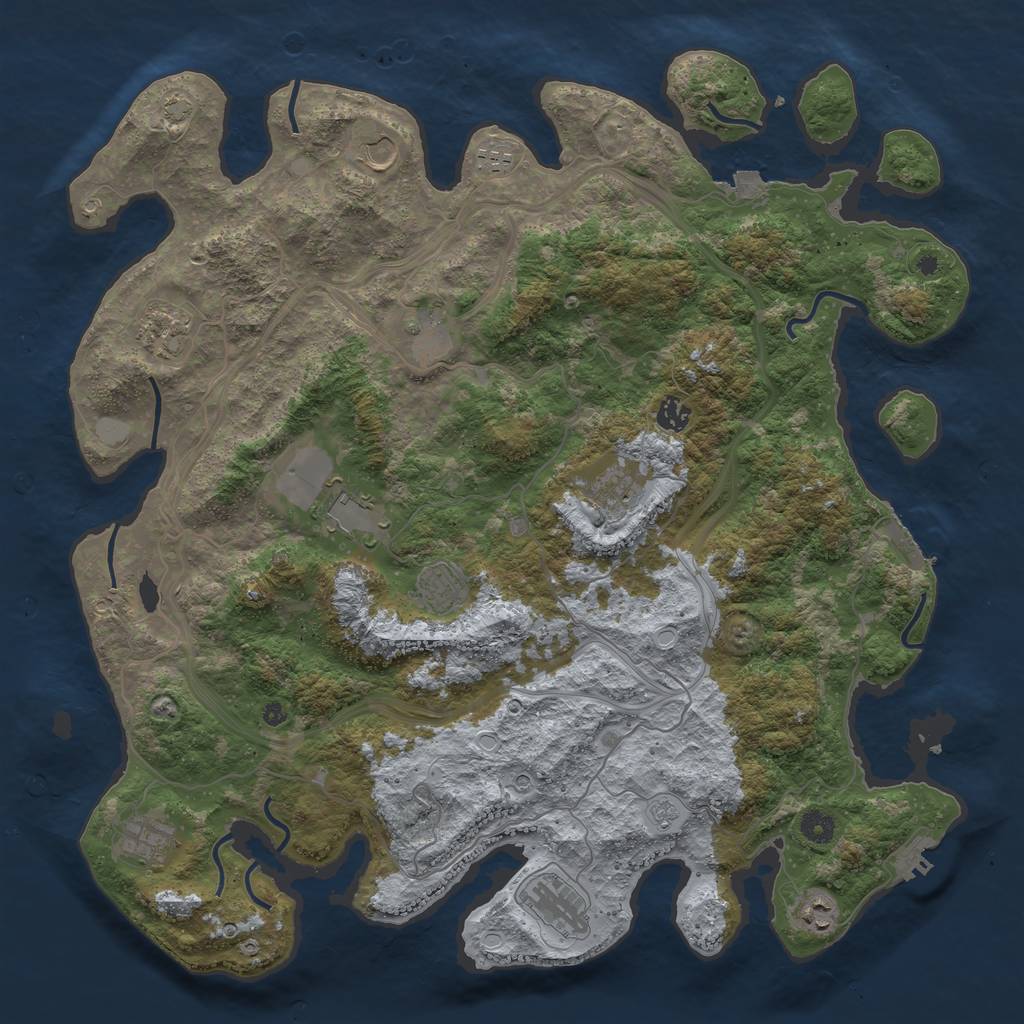 Rust Map: Procedural Map, Size: 4500, Seed: 1078295937, 19 Monuments