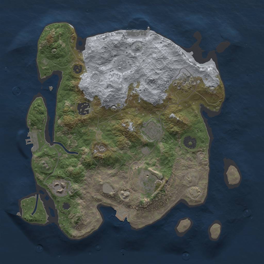 Rust Map: Procedural Map, Size: 3000, Seed: 1385524111, 13 Monuments