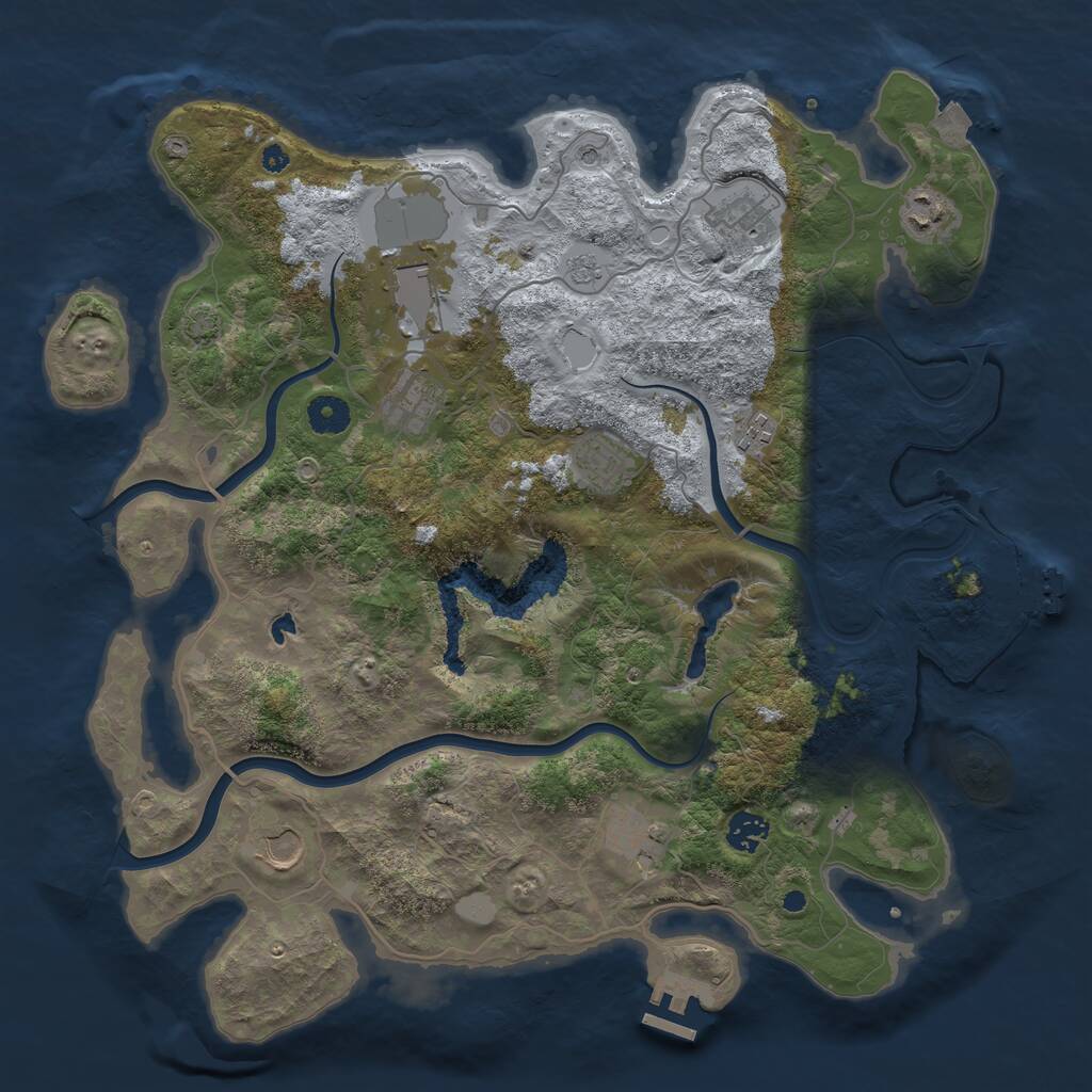 Rust Map: Procedural Map, Size: 4000, Seed: 51286, 15 Monuments