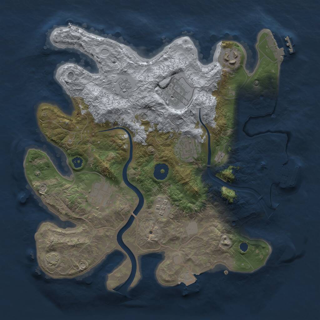 Rust Map: Procedural Map, Size: 3000, Seed: 240325540, 11 Monuments