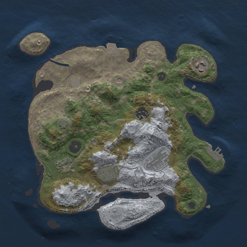 Rust Map: Procedural Map, Size: 3000, Seed: 9678210, 12 Monuments