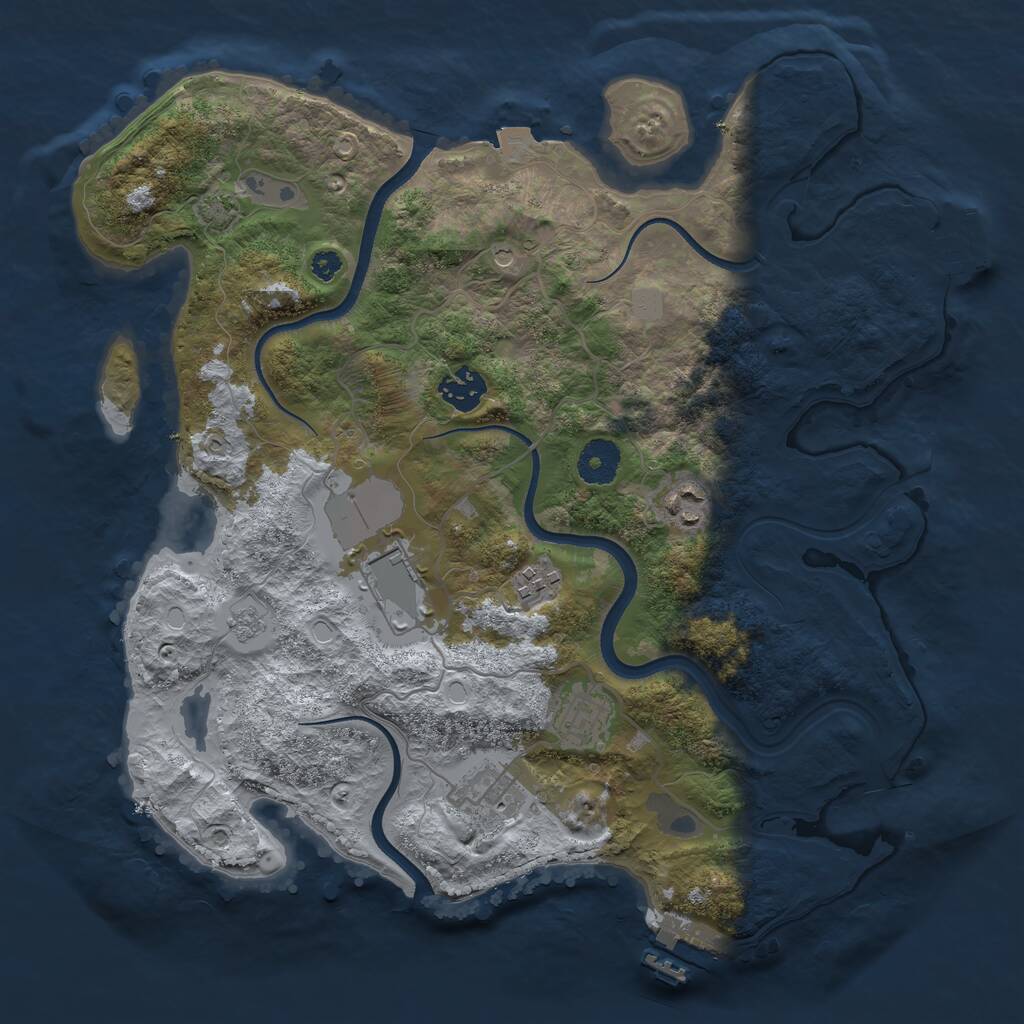 Rust Map: Procedural Map, Size: 3500, Seed: 12348, 12 Monuments