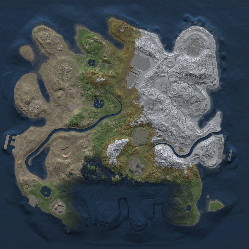 Rust Map: Procedural Map, Size: 3500, Seed: 326094132, 15 Monuments