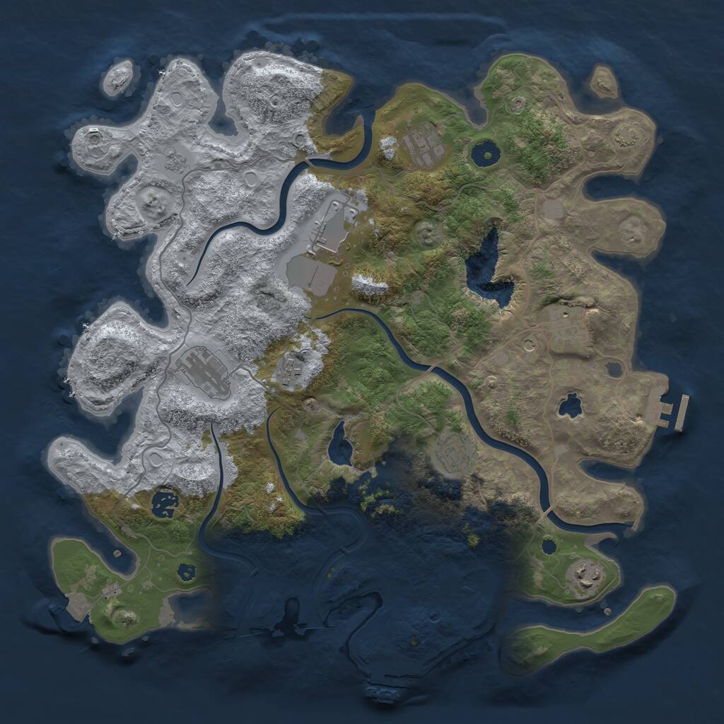 Rust Map: Procedural Map, Size: 4000, Seed: 576804940, 14 Monuments