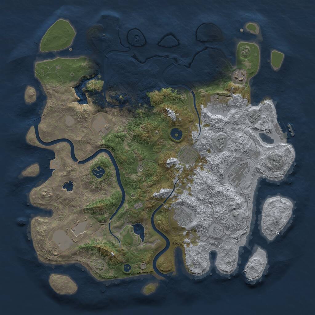 Rust Map: Procedural Map, Size: 4000, Seed: 128292608, 15 Monuments