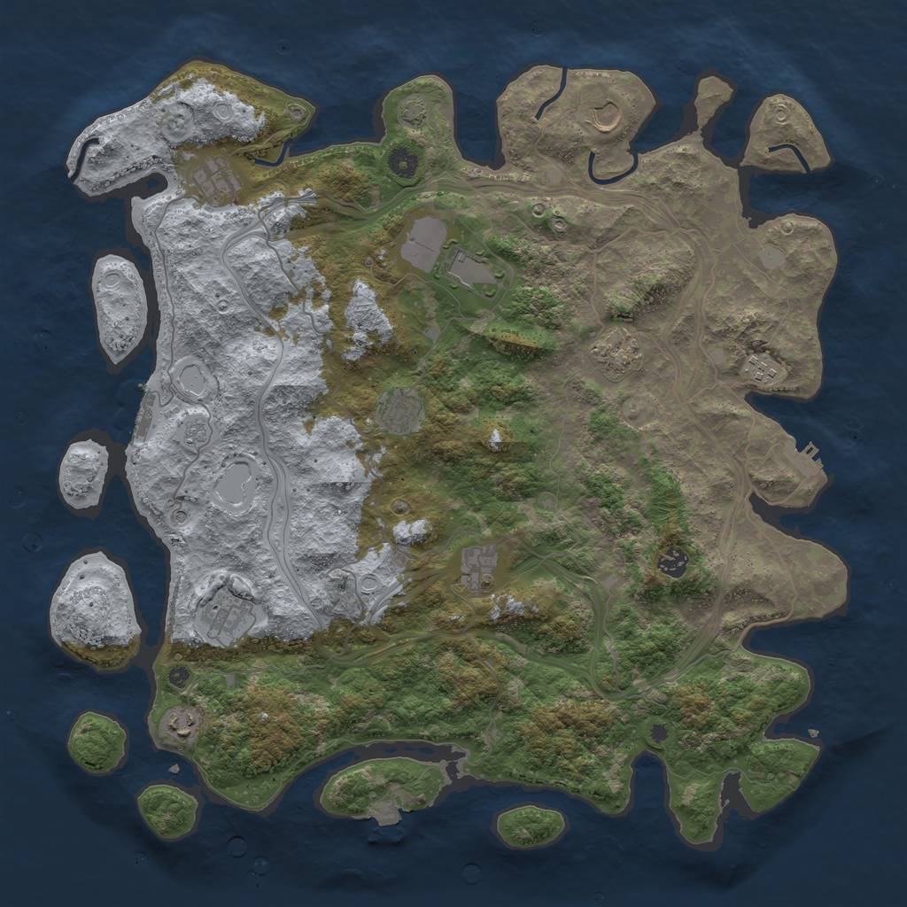Rust Map: Procedural Map, Size: 4500, Seed: 77649, 18 Monuments