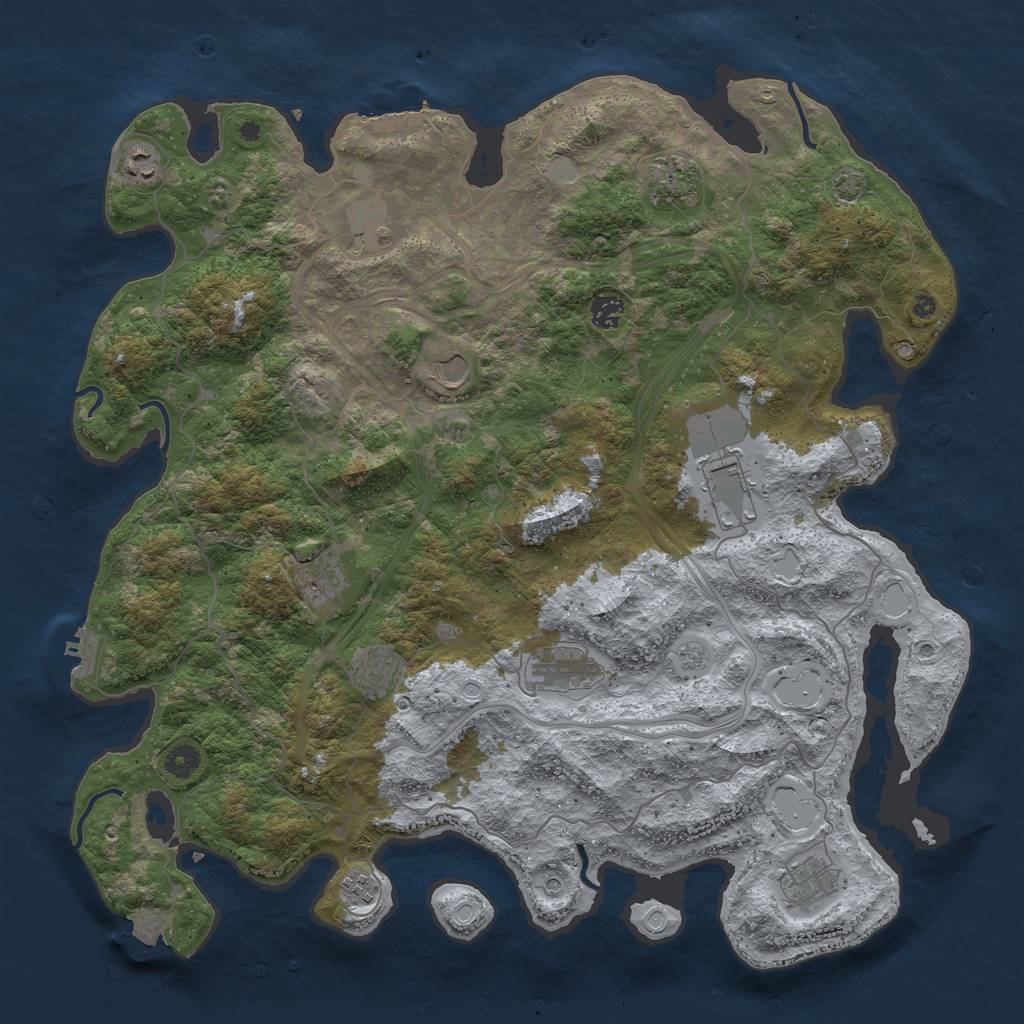 Rust Map: Procedural Map, Size: 4500, Seed: 2750, 19 Monuments